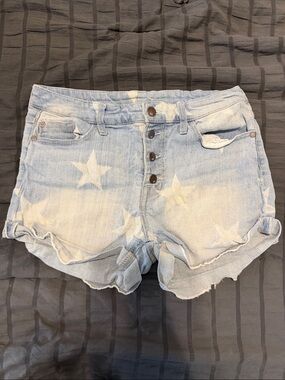 Target Light Blue Star Print Denim Shorts - Women